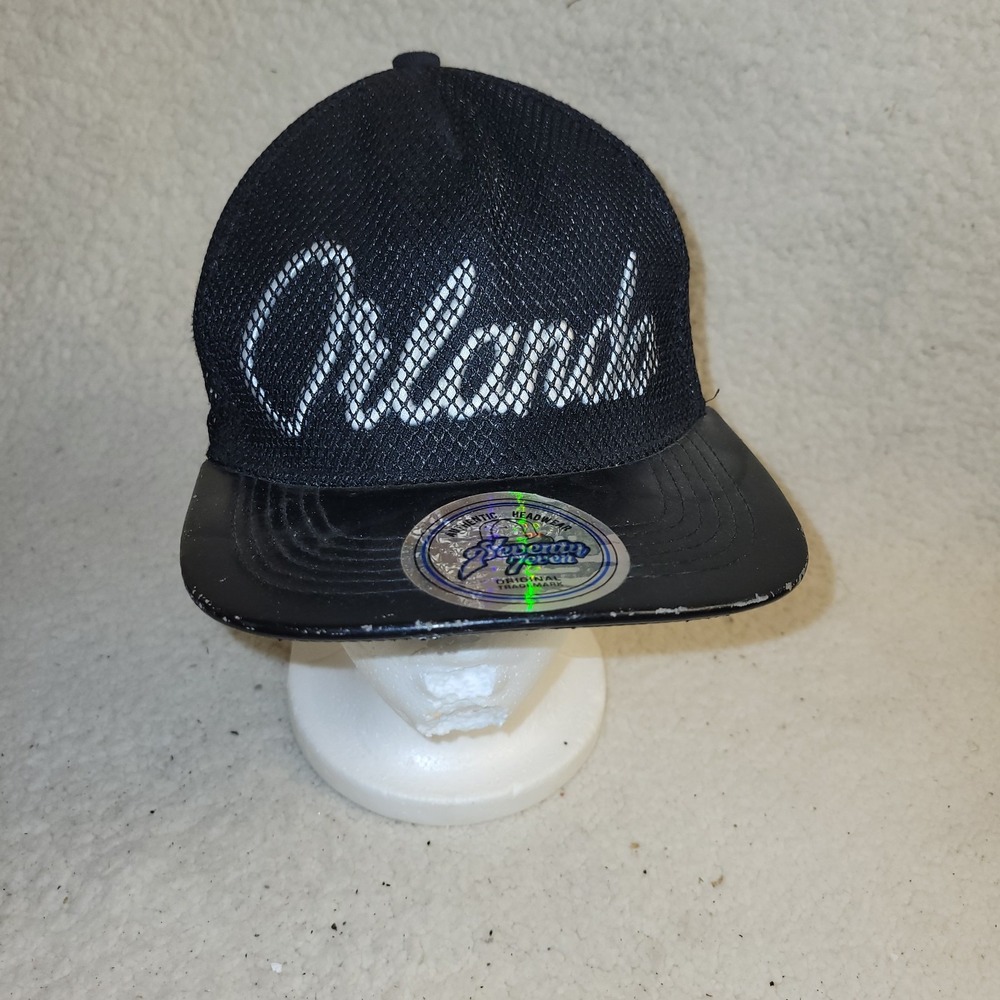 Seventy Seven Mesh Snapback Hat Black Script Logo‎ Trucker Cap Adjustable